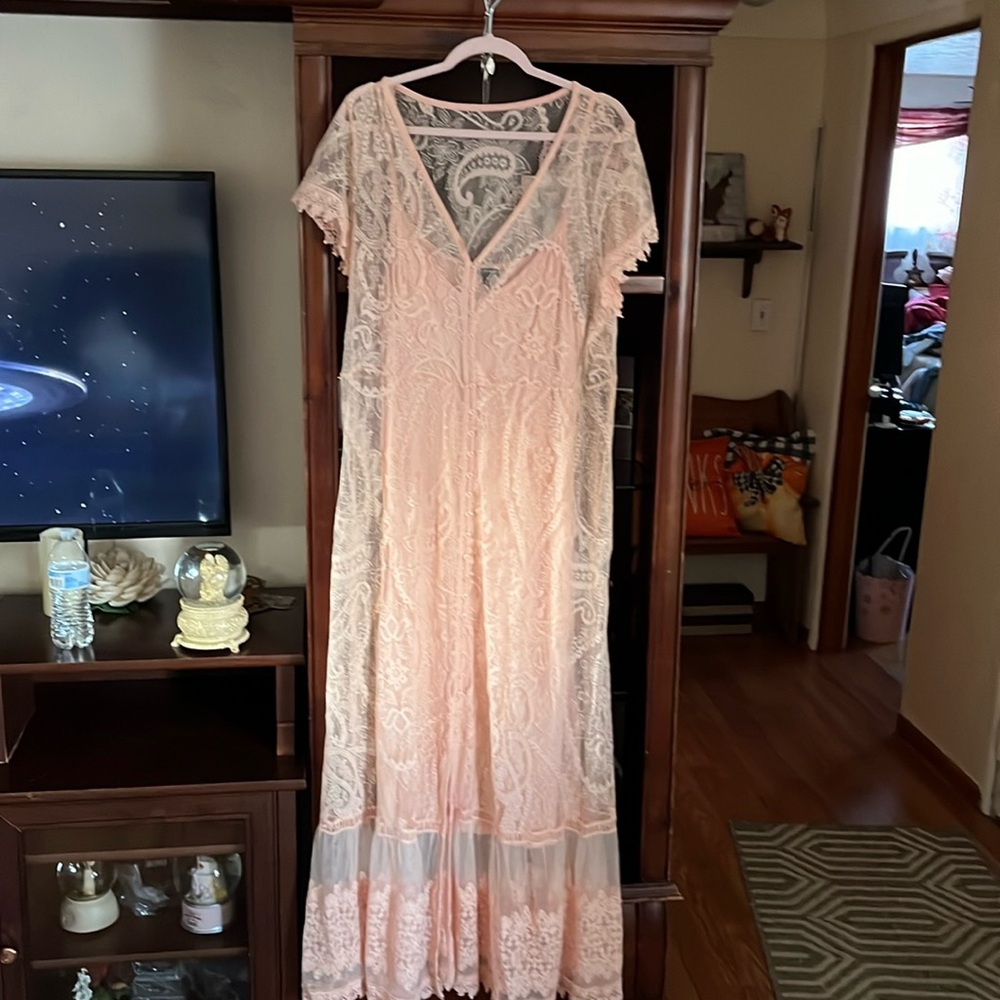 Torrid lace dress button down with shell